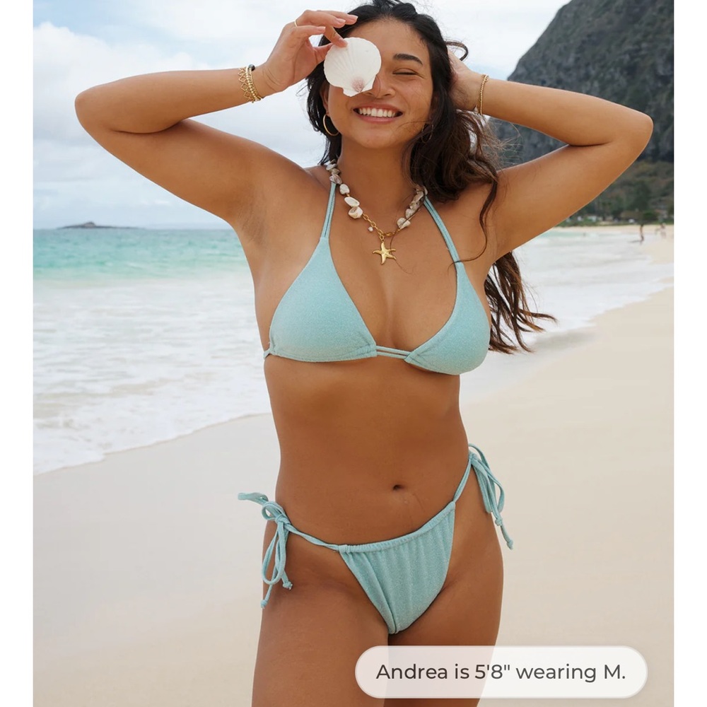 Dippin Daises Light Blue Women's Bikini Set Lana Triangle Bikini Top